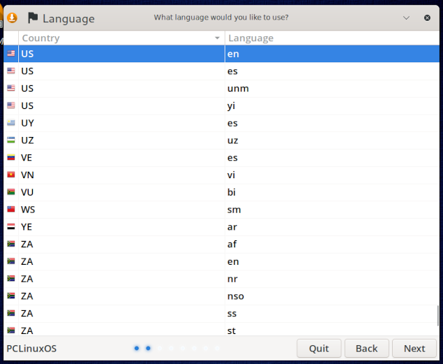 Select Country and Language